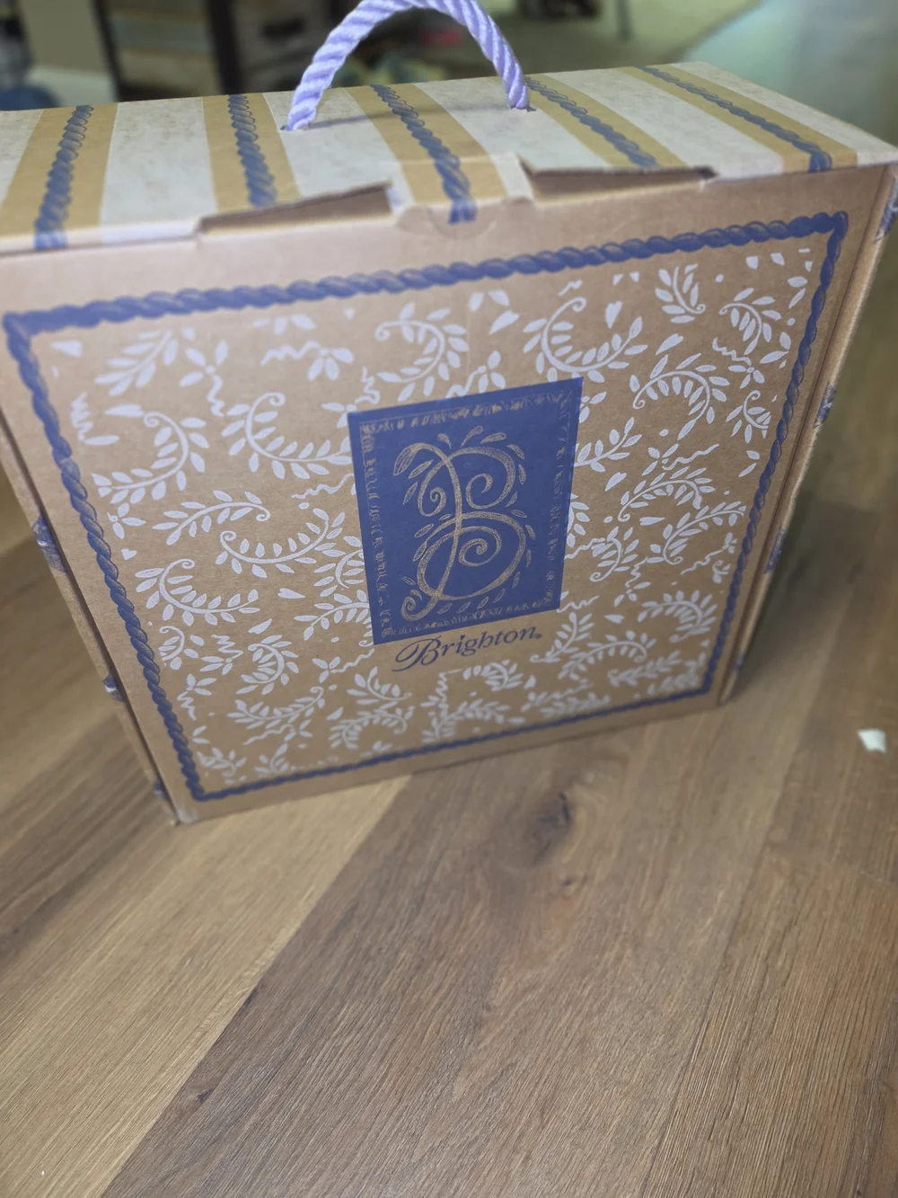 Bright Butterfly Canvas Tote by Brighton with Brown Trim
